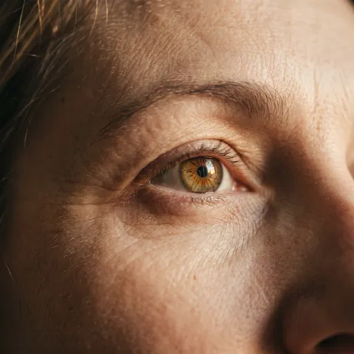 Close-Up of Warmly Lit Hazel Eye