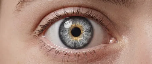 Macro Close-Up of Grey Human Eye
