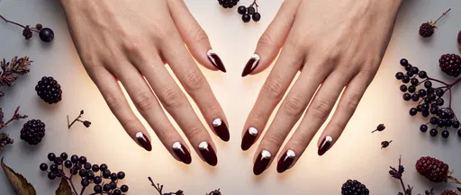 Autumn Burgundy and Gold Manicure Flat Lay