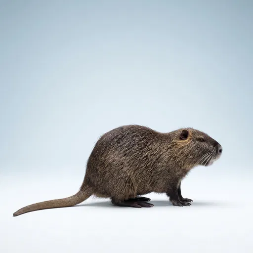 Nutria Standing in Studio Profile