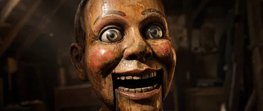 Creepy Antique Wooden Ventriloquist Dummy Face