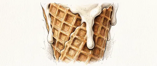 Melting Vanilla Ice Cream Cone Illustration