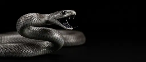 Black Mamba Snake Poised to Strike