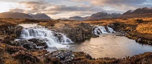 Highland Waterfall at Golden Hour