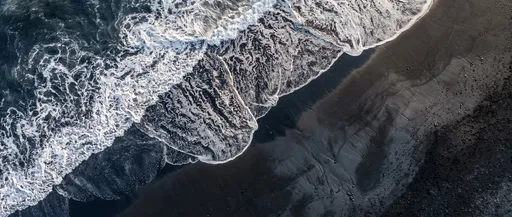 Aerial View of Black Sand Beach