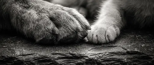 Black and White Dog and Cat Paws
