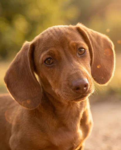 Golden Hour Dachshund Puppy Portrait