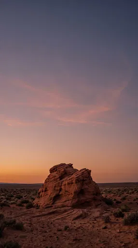 Red Sandstone Rock at Desert Twilight