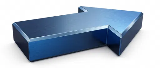 Blue Brushed Metal 3D Arrow