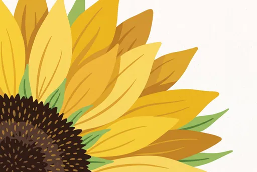 Minimalist Sunflower Corner Graphic Illustration