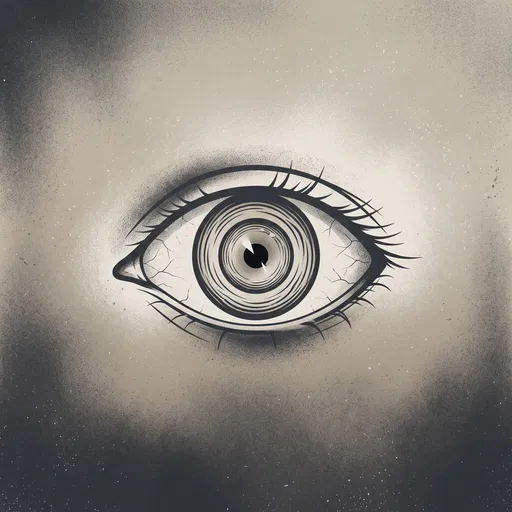 Stylized Creepy Eye With Concentric Iris