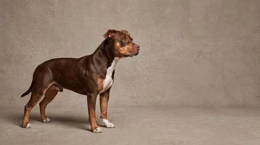 Chocolate Tri-Color Pit Bull Studio Profile