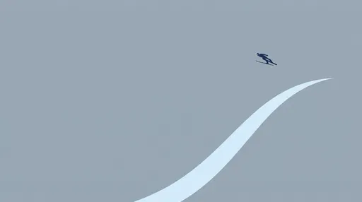 Minimalist Ski Jumper Vector Illustration