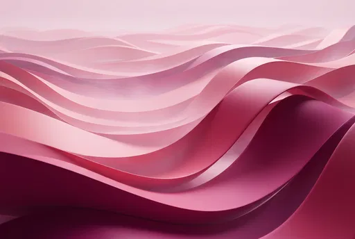 Abstract Pink 3D Wave Ribbons Background