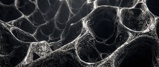 Monochrome Microscopic Honeycomb Organic Structure Render