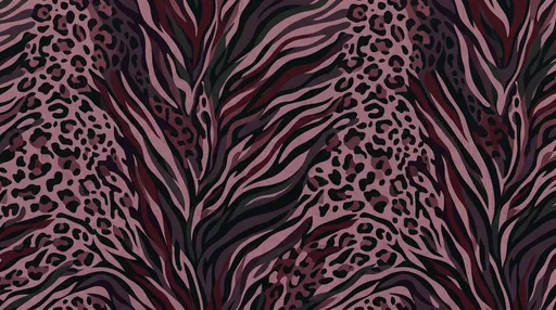 Moody Mauve Leopard and Zebra Pattern