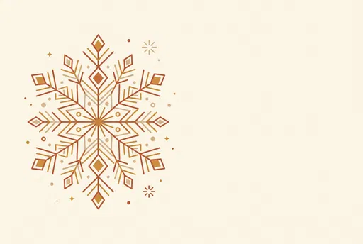 Warm Geometric Snowflake With Copy Space