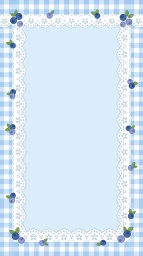 Pastel Blue Gingham and Lace Frame