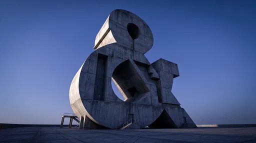 Monumental Brutalist Concrete Ampersand Structure