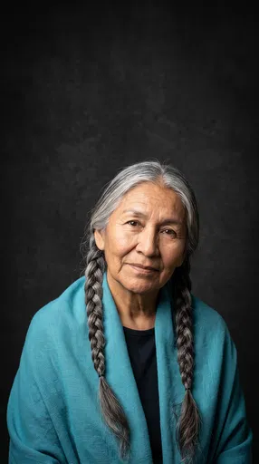 Studio Portrait of Senior Indigenous Woman