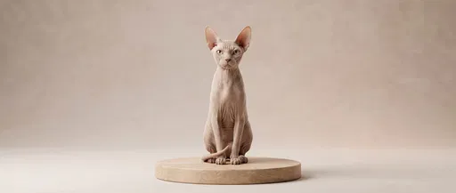 Minimalist Studio Portrait of Sphynx Cat