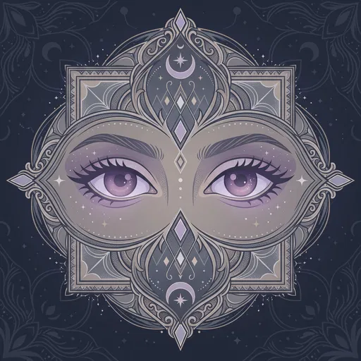 Mystical Purple Eyes in Ornate Frame
