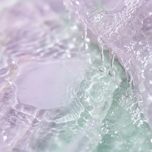 Macro Lavender and Mint Water Droplets