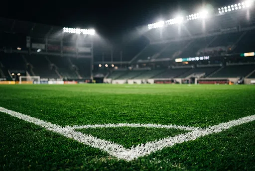 Night Stadium Turf Under Bright Floodlights