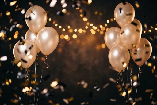 Champagne Balloons and Confetti Party Background