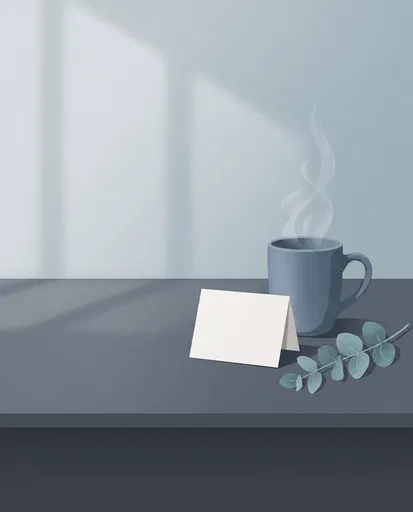 Minimalist Steaming Mug and Blank Card