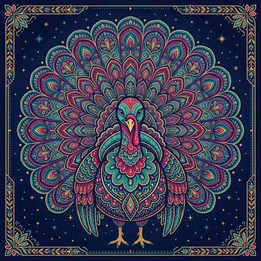 Ornate Mandala Turkey Vector Illustration