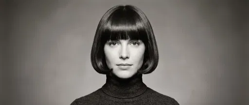Monochrome Portrait of Woman with Bob