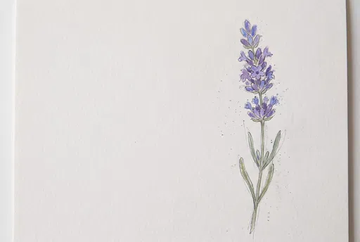 Hand-Drawn Pastel Lavender Sprig Illustration
