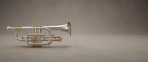 Silver and Gold Cornet Studio Shot