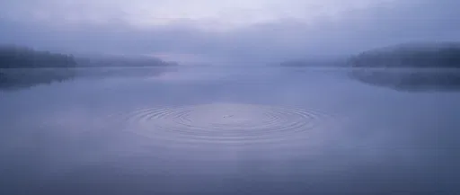 Tranquil Periwinkle Lake With Water Ripples