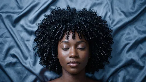 Woman with Curly Hair on Silk