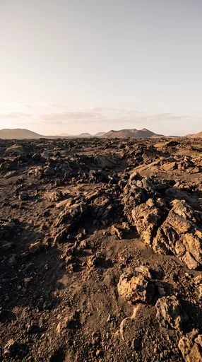 Arid Volcanic Field at Golden Hour