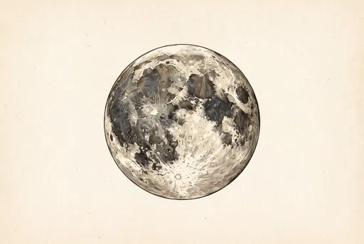 Vintage Scientific Full Moon Illustration