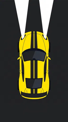 Top View Yellow Sports Car Graphic