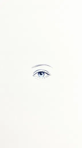 Minimalist Blue Eye Hand-Drawn Illustration