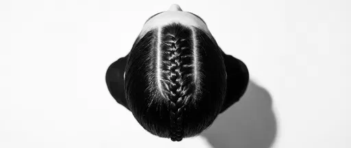 Overhead View of Sleek Center Braid