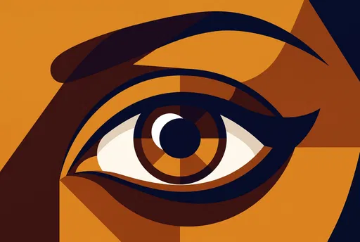 Minimal Geometric Brown Eye Illustration