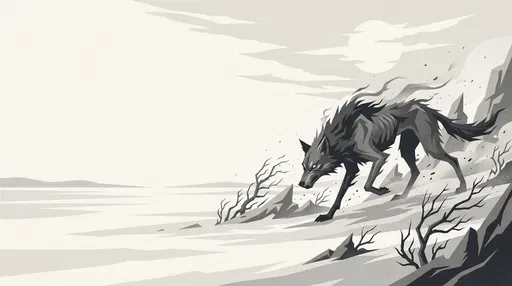 Gaunt Shadow Wolf in Barren Tundra