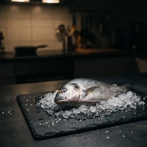 Fresh Dorado Fish on Crushed Ice