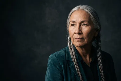 Studio Portrait of Senior Indigenous Woman
