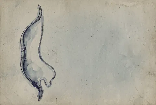 Ink and Wash Recurve Bow Illustration