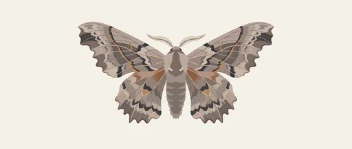 Poplar Hawk-Moth Flat Vector Illustration