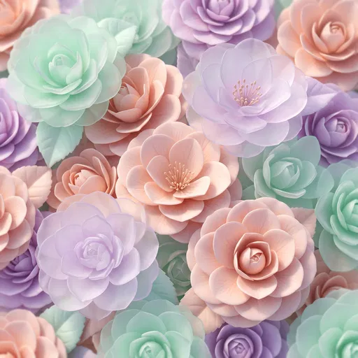 Pastel Frosted Glass and Porcelain Flowers