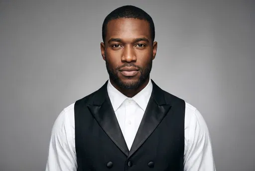 Studio Portrait of Man in Tuxedo Vest
