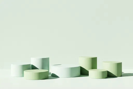 Minimalist Pastel Green Cylinder Podiums Background